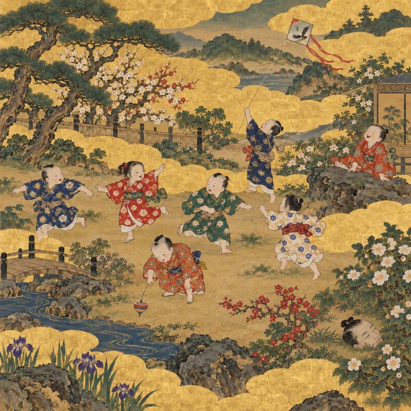 Gypsy Haiku album cover: Japanese children in a golden landscape